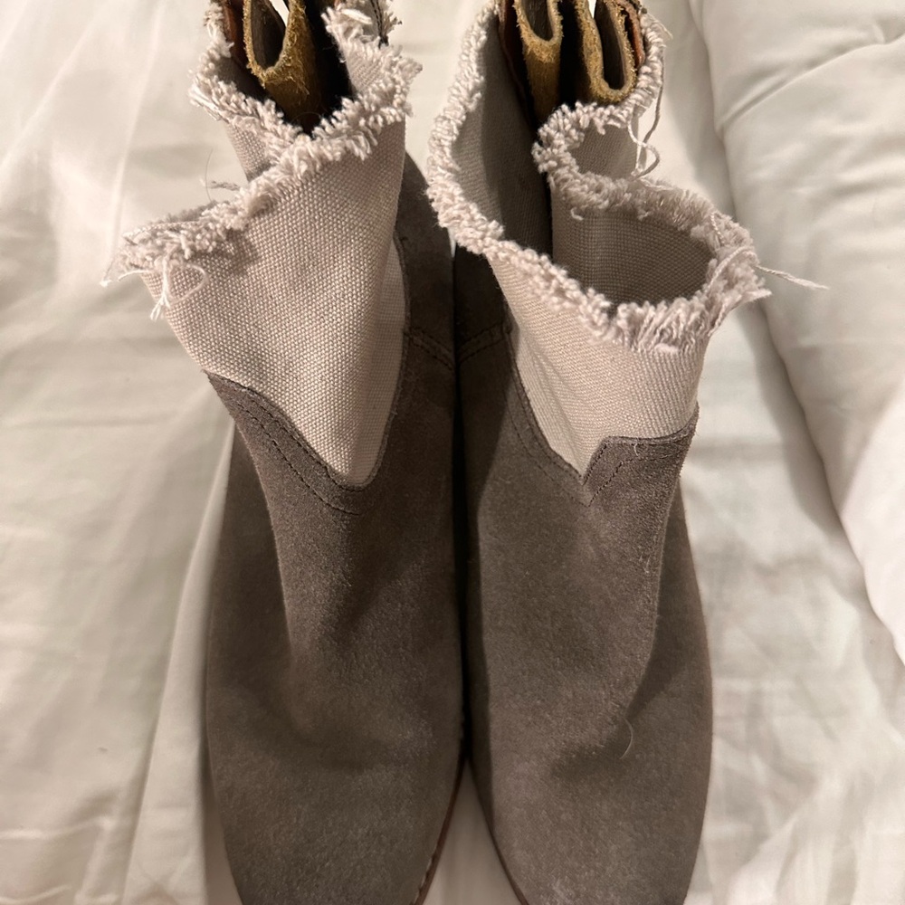 Zadig & Voltaire Gray Ankle Booties with Suede Texture